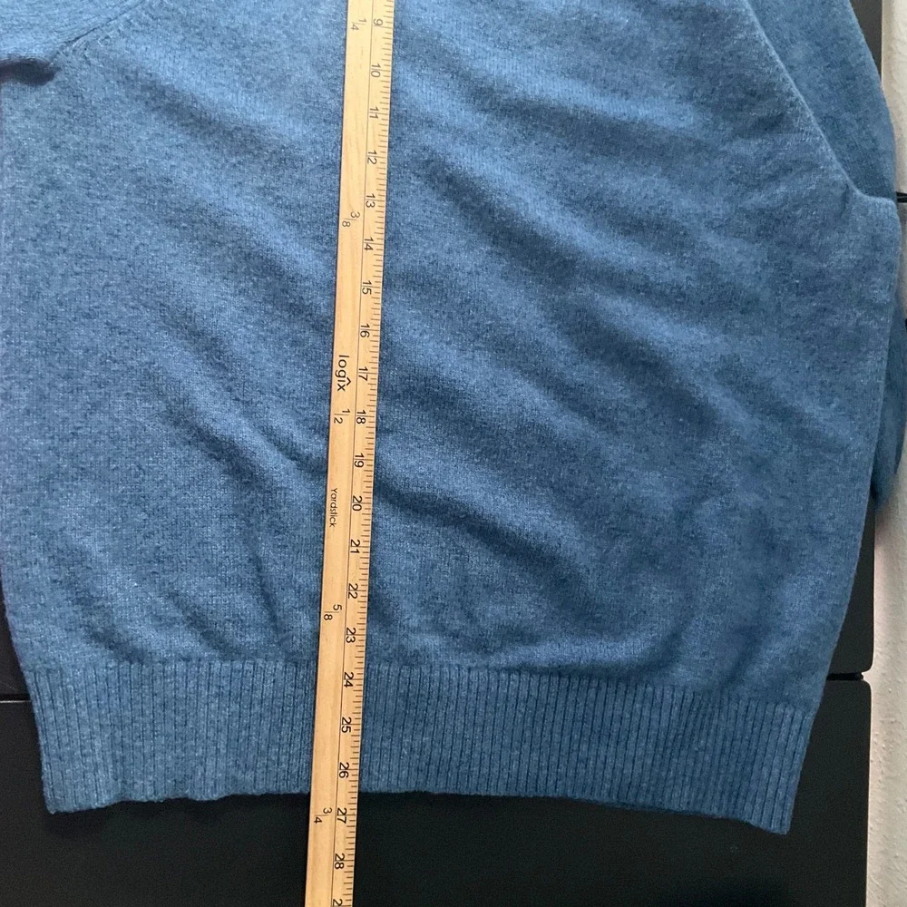 J. Crew Men's Blue‎ Raglan Sleeve Crewneck Pullover Lambs Wool Sweater Size L